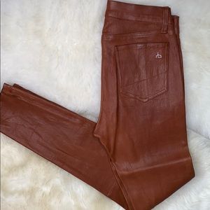 Cognac leather pants